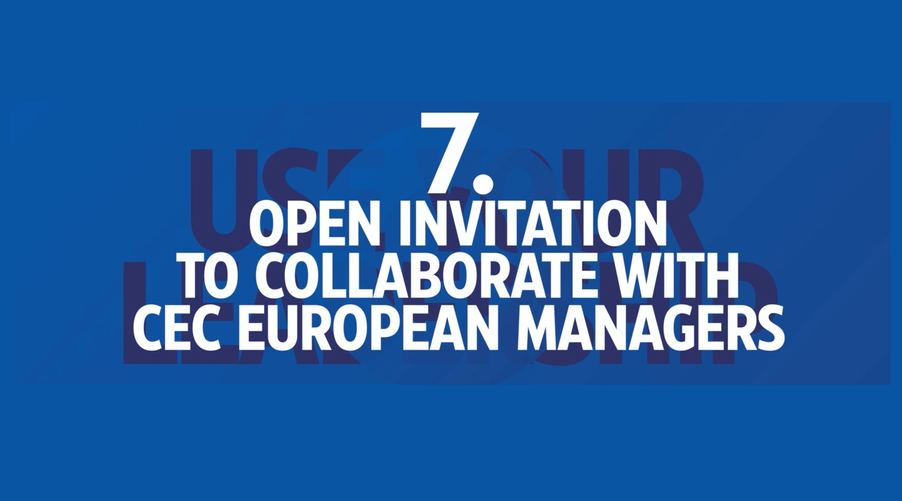 7/7 - Key Priorities - EU Elections: Open Invitation to Collaborate